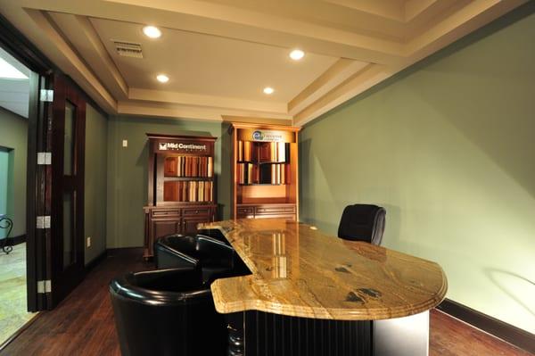 Conference room at Sodo Home Design Center and Cabinetry work stations .