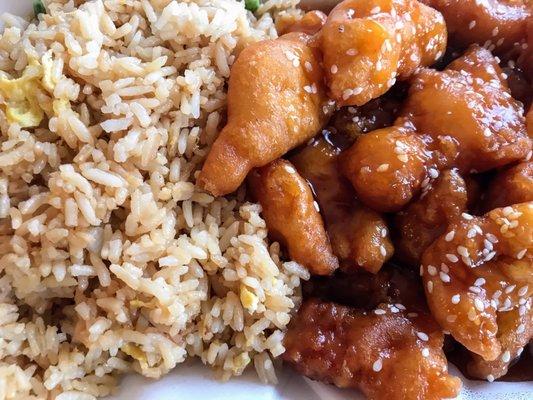 Sesame Chicken and fried rice