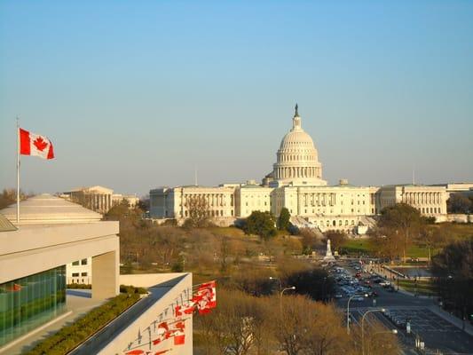 Beautiful view from the Newseum!  Did we lose a war with Canada?