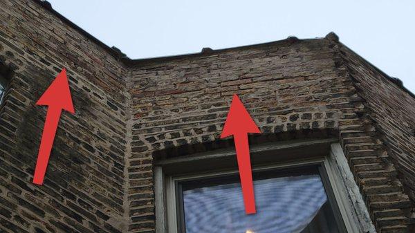 The deteriorating masonry can weaken the structure and cause water conditions to the interior contents.