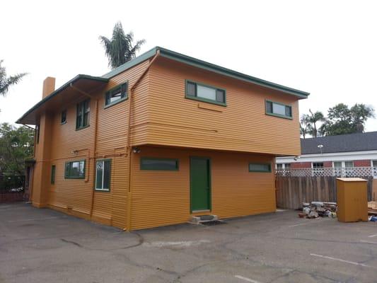 A 2 story house that was painted with the originals colors. House in Mission Hills.