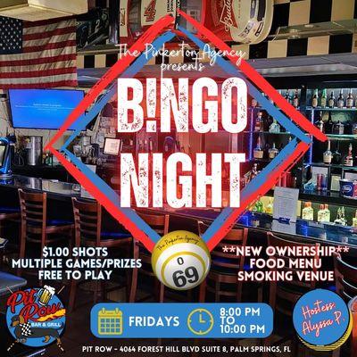 Best night of the week!  Friday BINGO at 8pm, get here early!