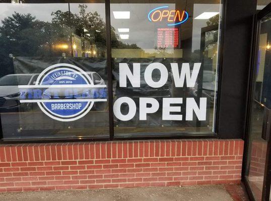 Front of First Class Barbershop