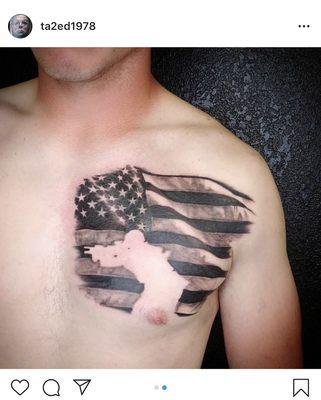 Flag tattoo by Tamara