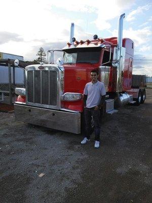 Domingo got his commercial license and his brand new truck