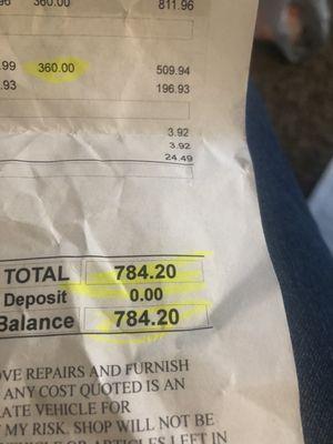 Estimate from precision tune auto care