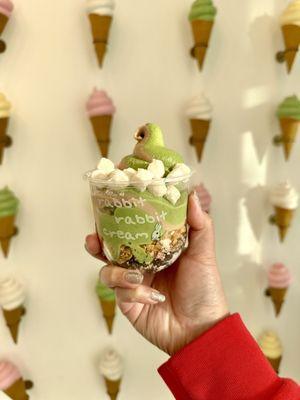 Kyoto Matcha & Iron Buddha oolong tea soft serve + toppings