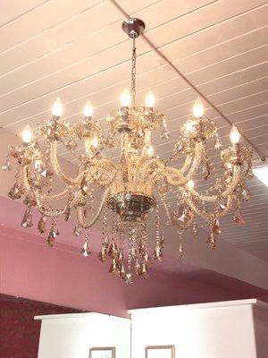 Beautiful hanging chandelier to look up at