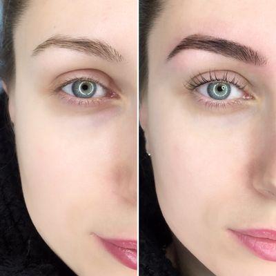 Eyelash lift and tint