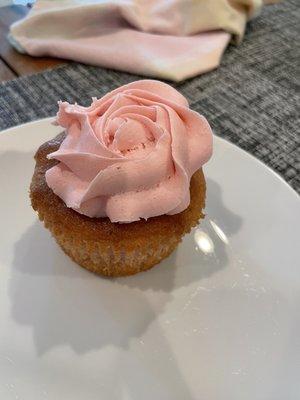 In a blind taste test there's no way you would think this  strawberry cupcake is gluten and dairy free.