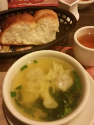 Wonton Soup and Roll