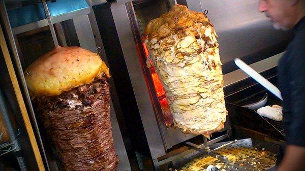 The owner about to slice da Shawarma I had the mixed, best ever eaten.  Love