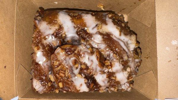 Pecan cinnamon roll. Thing was huge. Like half  the size of a dinner plate.