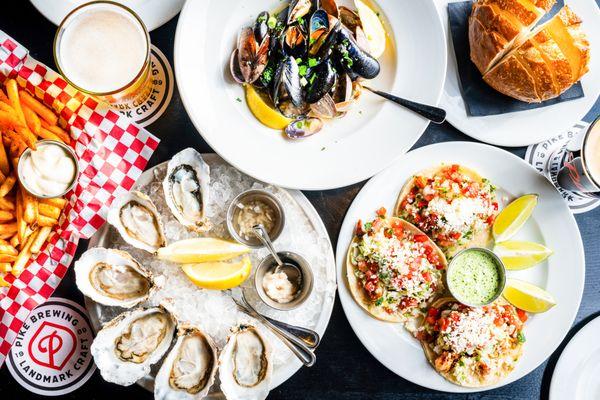 Fish Tacos, Oysters, Fries, Beer