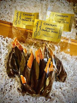 Candied chocolate orange peels