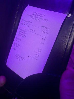 The server took it upon herself to take gratuity for her trash service. This is deplorable, unethical and outright disgusting.