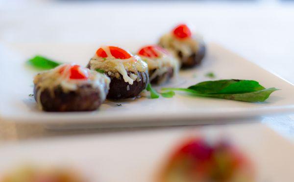 Appetizer Bites Roasted Mini Portobello Mushrooms Stuffed Garlic Herb Butter