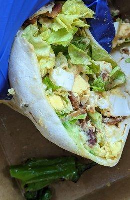 Bacon and egg salad wrap