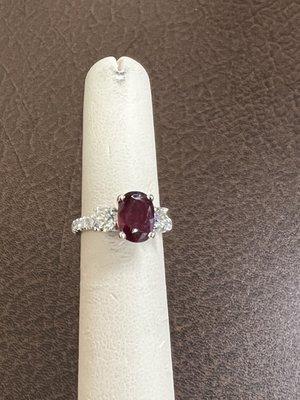 Custom made Ruby and Diamond ring