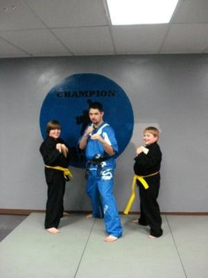 Mr. Gillie posing with Future Blackbelts.