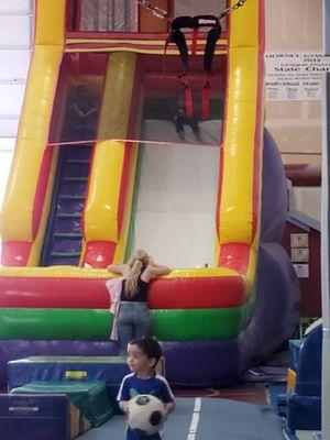 Here is our inflatable slide used for all parties indoor parks and kid nights