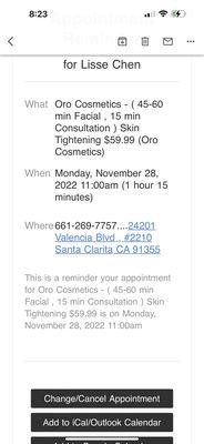 My appointment