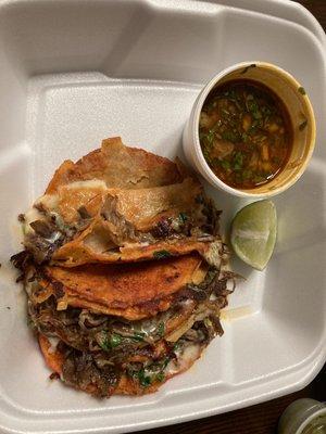 Quesabirria tacos(3): $8.50(cash only)