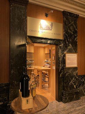 Exterior of the Chateau Montelena Winery Tasting Room in Westin St. Francis Hotel in San Francisco.