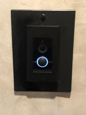 Ring doorbell with custom metal power coated back plate installation