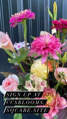 Flowers from CC's blooms Farm to your home in 60 min.