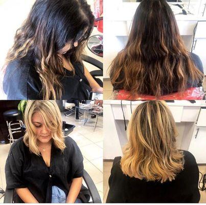 Amazing transformation!From dark to blonde.