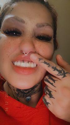 Smiley, Septum, Double Nostrils (By: Leyla)