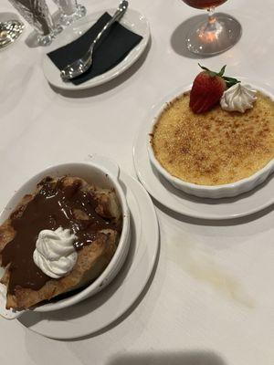 Great desserts! Chocolate bread pudding and crème brûlées both wonderful.