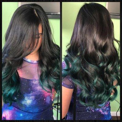 Teal ombré by Vanessa at Vero's. Amazing job!! Thanks again!!