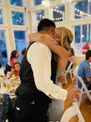 Groom and sister, matron of honor.