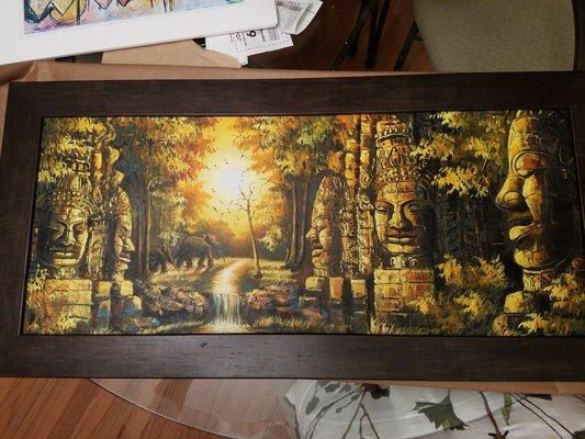 The oil painting Framers Edge framed