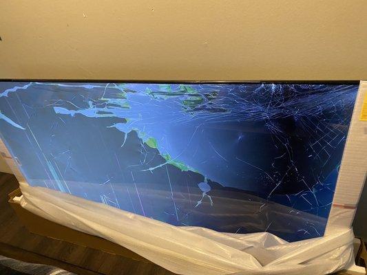 Second 75" tv opened to check screen didn't even pull it out the packaging all the way.