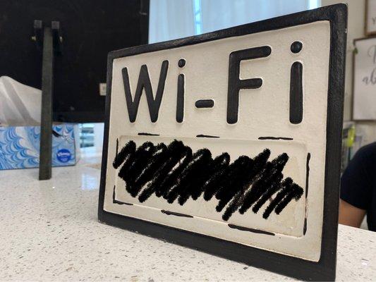 WiFi password is available for us adults