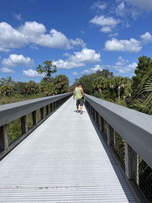 Walkway down to ramp