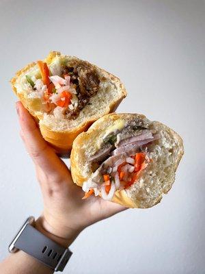 Mixed Grill banh mi (top), Combo Ham banh mi (bottom)