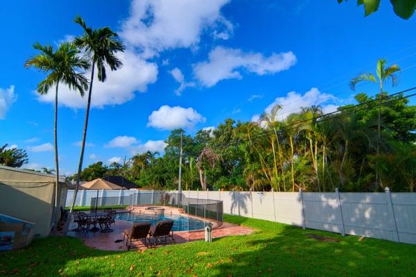 Large backyard with private pool