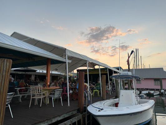 Dining area from the dock