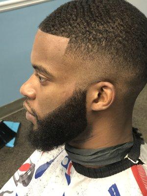 Bald fade an beard edge up