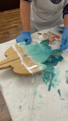 Epoxy resin Art - Ocean cheese boards