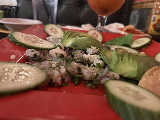 Ceviche not marinated in citrus long enough!!