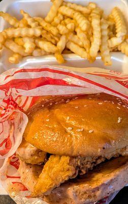 Chicken Sandwich and Fries