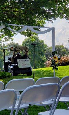 Wedding ceremony site at the lawn area