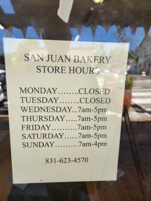 New hours