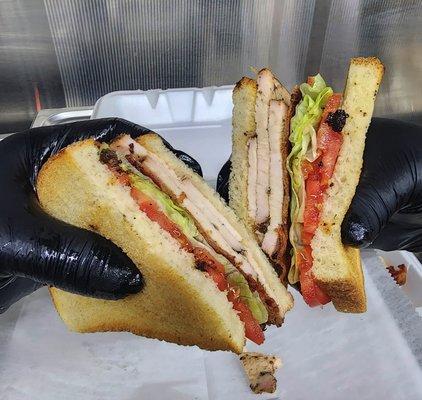 Third's BBQ Jerk Turkey Club Sandwich!