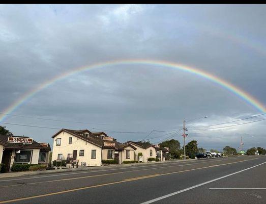 Rainbow over office